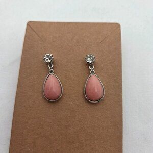 ✨ Vintage 2-in-1 Convertible Coral & Crystal Earrings